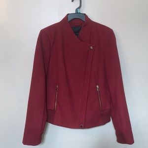 Women’s Attention red zip-up felt jacket Small